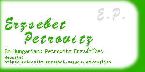 erzsebet petrovitz business card